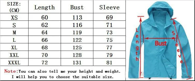 2018 NEW Summer New Brand Women's Men's Fast drying Outdoor Casual Sports Waterproof UV Jackets Coats Windbreaker Black