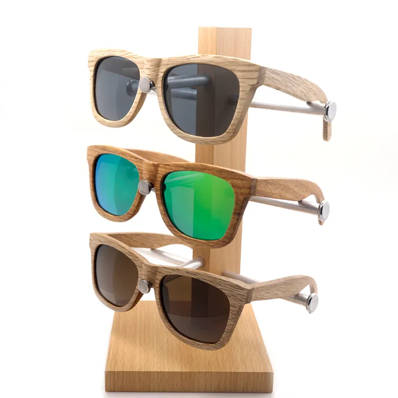 BOBO Bird AG007 Wood Solglasögon Handgjorda Nature Trä Polariserade solglasögon Nya glasögon med kreativ trä presentförpackning214h