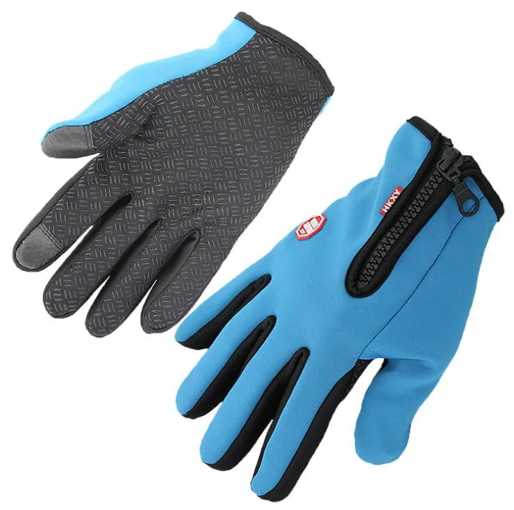 Windstoper Handschuhe Anti -Schlupfwinddichte thermischer Touchscreen -Handschuh atmungsable Takticos Winter Männer Frauen Schwarze Reißverschlusshandschuhe243f