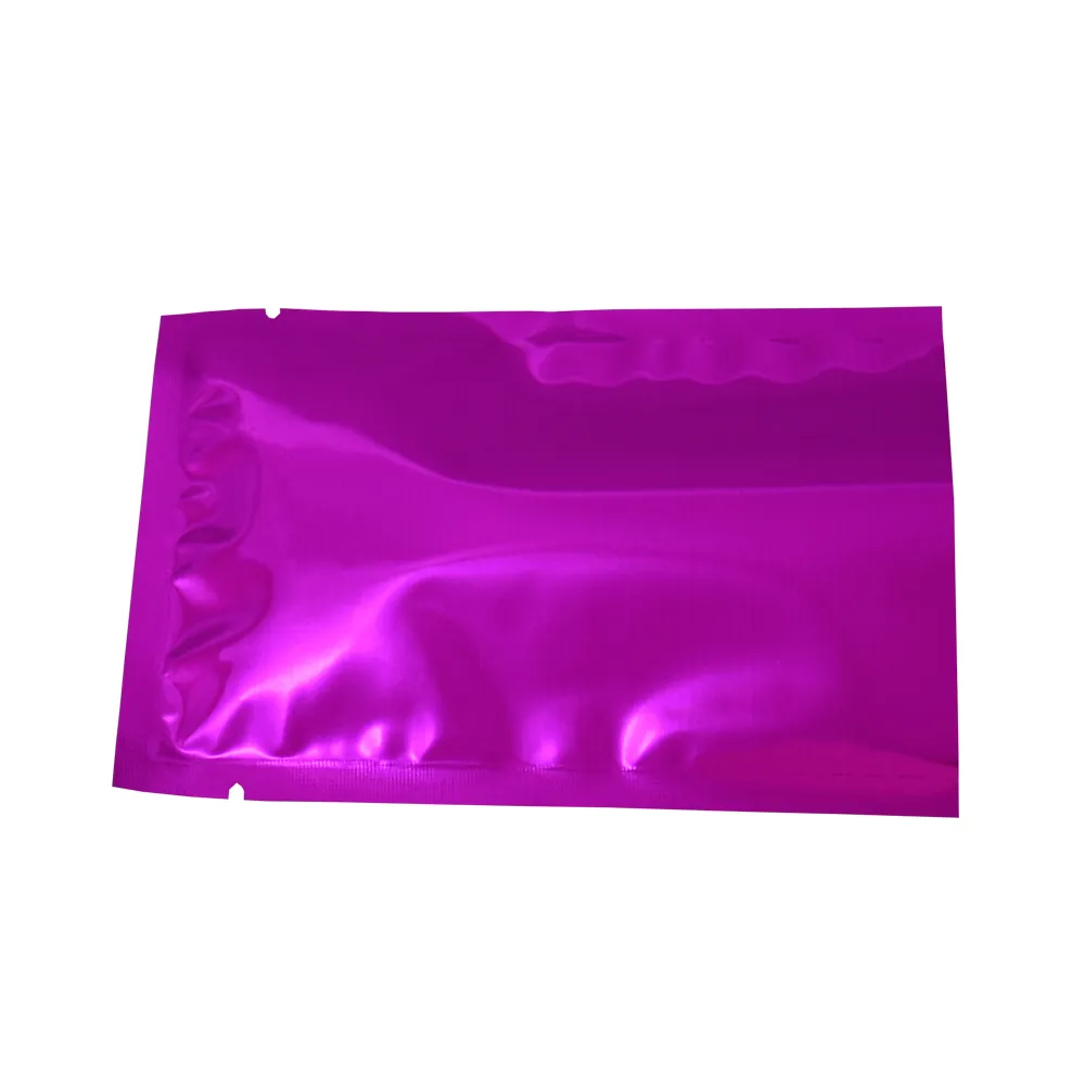 8 12cm Purple Top Open Up Aluminum Foil Packging Bag Heat Seal Tea Snack Food Vacuum Mylar Packing Bag Coffee Pack Stor229H