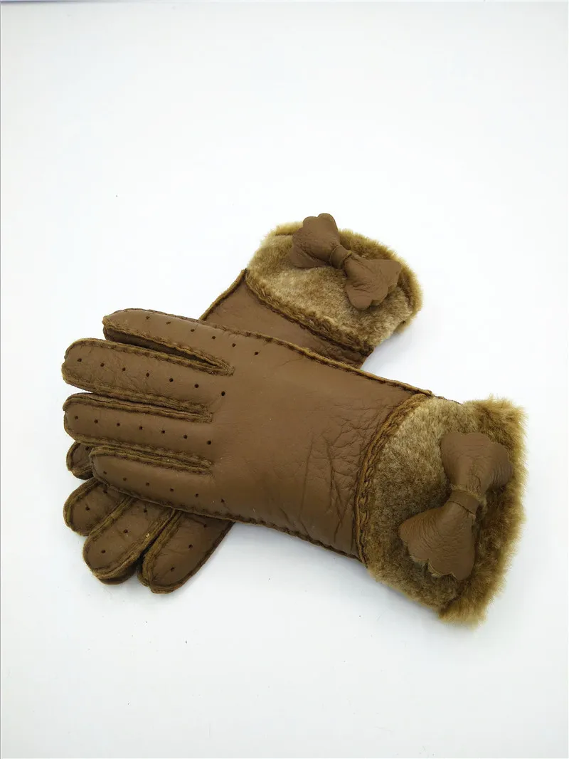 - Зимние женские аксессуары с бабочками, теплые перчатки, шерстяные перчатки, теплые женские кожаные перчатки, гарантия 280x