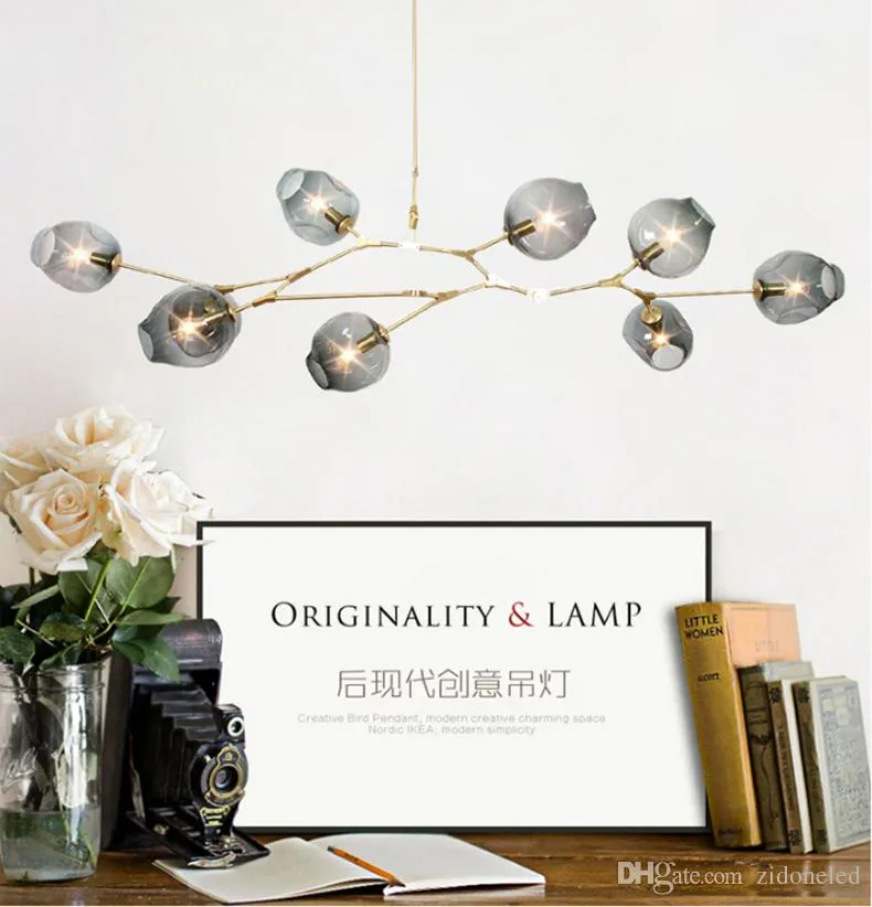 مصباح زجاجي LED Nordic LED Modo Chandelier Tree Branch Light2262