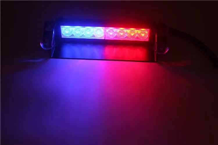 8 LED CAR TRUCK FLARDISR SUN VISOR LEDS Strobe Warning Lights Police Flash Light 3 أوضاع وميض 12 فولت D2