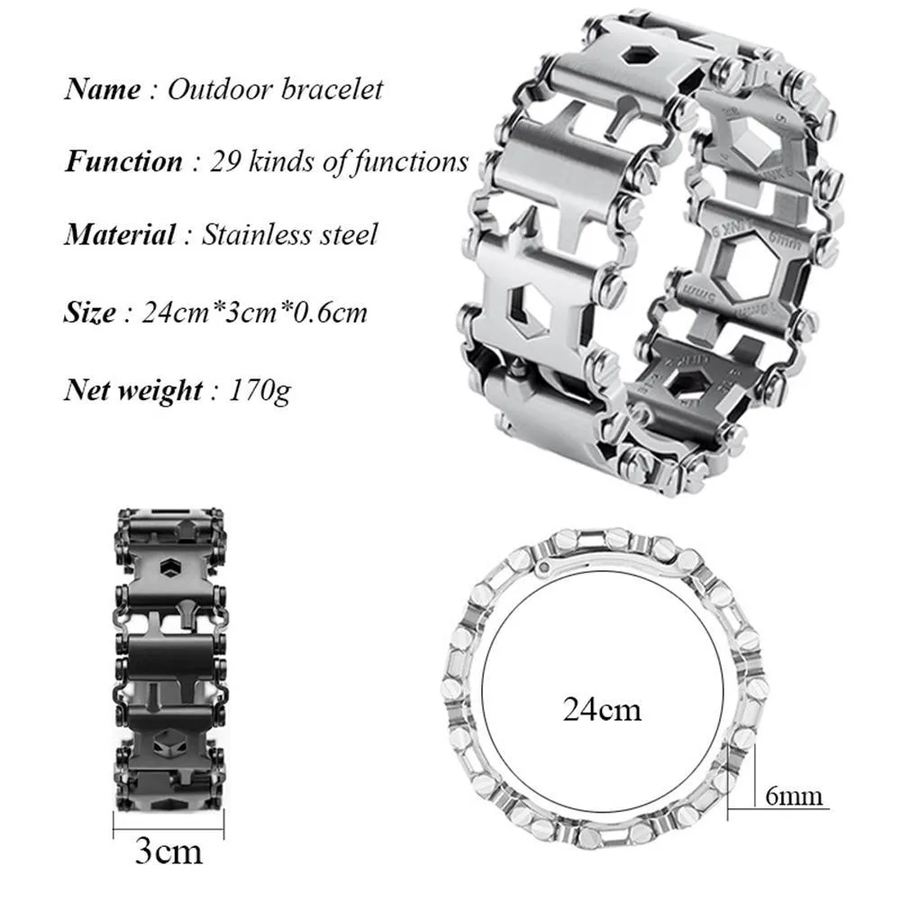 Xiufen Man Bracciale esterno Splosed Bracciale multifunzionale Usola del cacciavite Catena di sopravvivenza della catena di sopravvivenza la sopravvivenza S9156249283