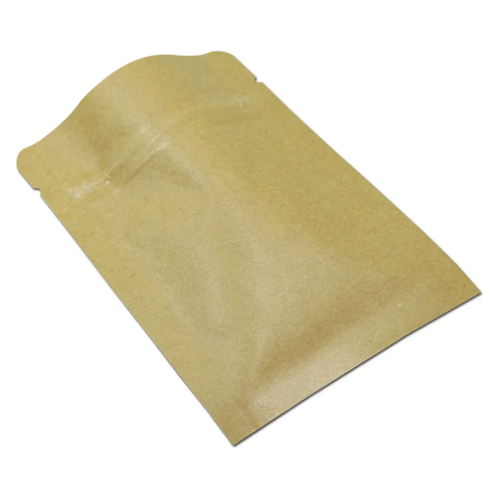 / 7x10cm papier kraft feuille d'aluminium sacs d'emballage refermables de qualité alimentaire épicerie fermeture à glissière mylar papier artisanal stockage des aliments265K