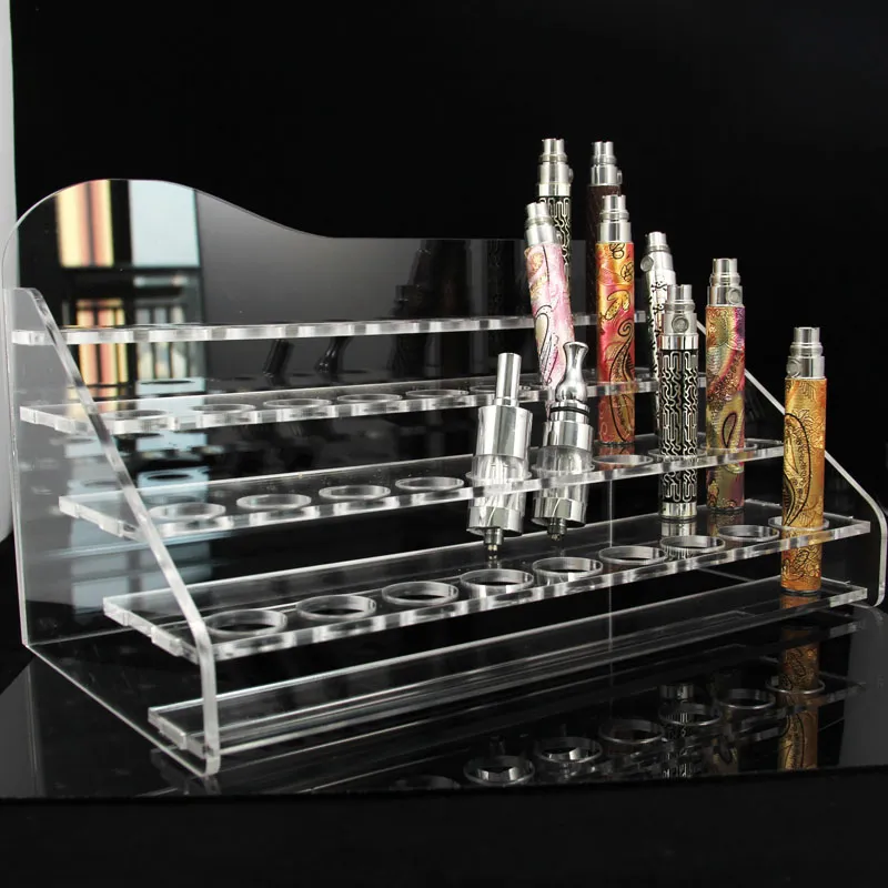 Acrylic display showcase clear show shelf holder rack for 5ml 10ml 15ml eliquid e juice needle bottle ego battery rda atomizer DHL