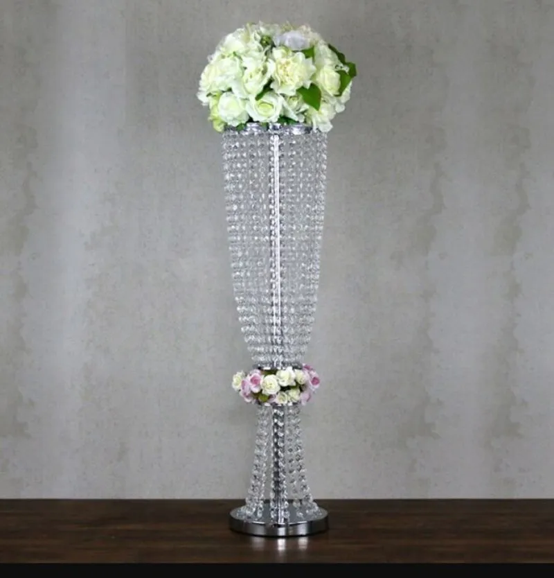 Wedding supply Metal Crystal Bead Banquet Table Centerpiece Party Decoration silver gold color party decorate Chandelier