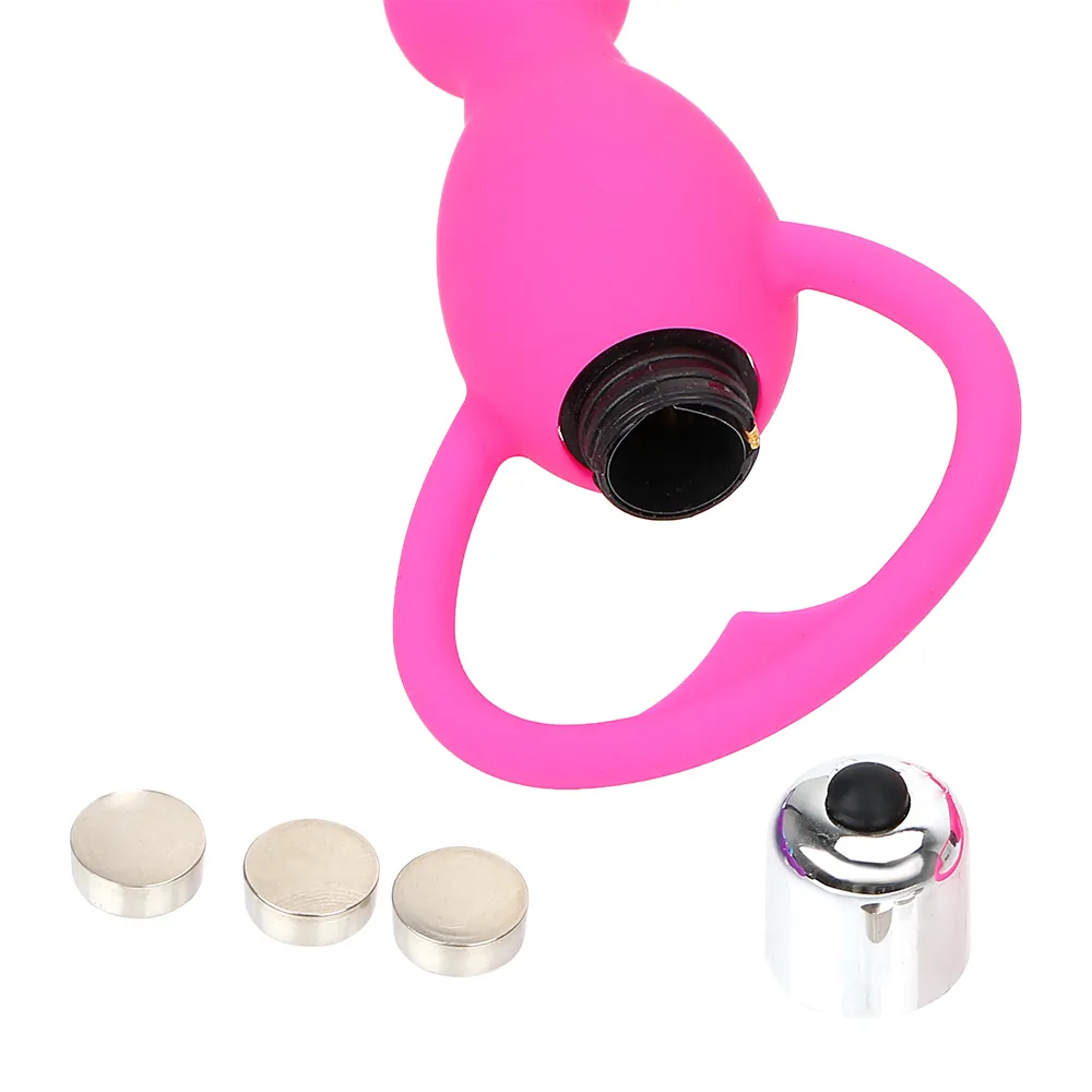 IKOKY Anal Beads Vibrator Massaje de próstata Productos para adultos Totio de tope Toys para hombres Mujeres Silicona Gay Anal Plug Sex Shop S1018