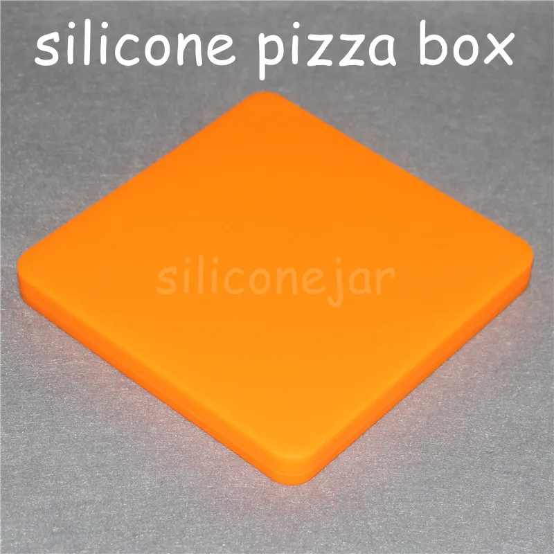 pizza box design Tobacco Smoking Storage case Tray silicone 200ml large capacity wax container smoking tool square dab pizza conta3100