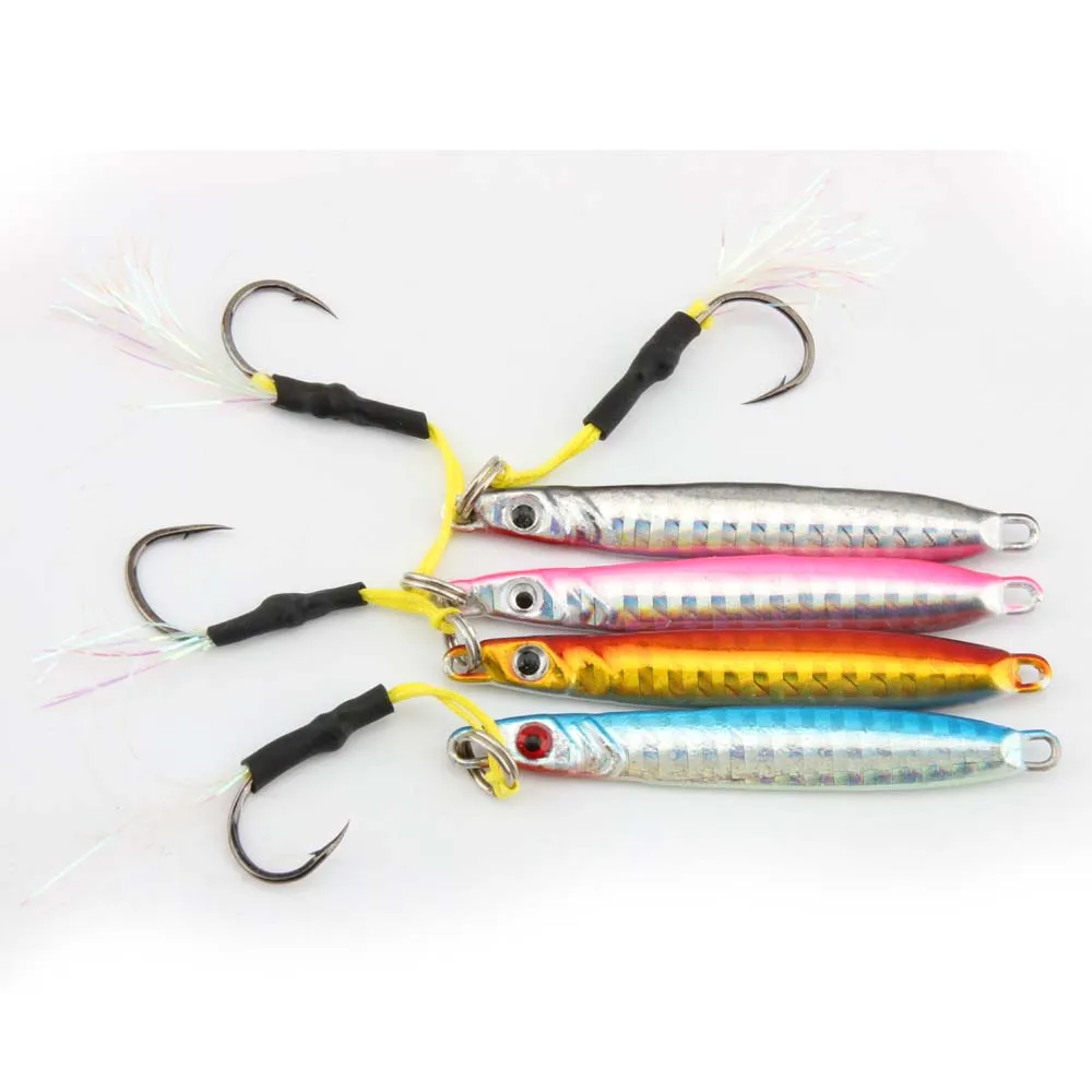 RoseWood 10 Stück Los 7 g 14 g Metall-Angelköder 4 Farben Metall-Jig-Köder Harter Jigbait Spinner Jigging-Köder sinkender Köder 260 W