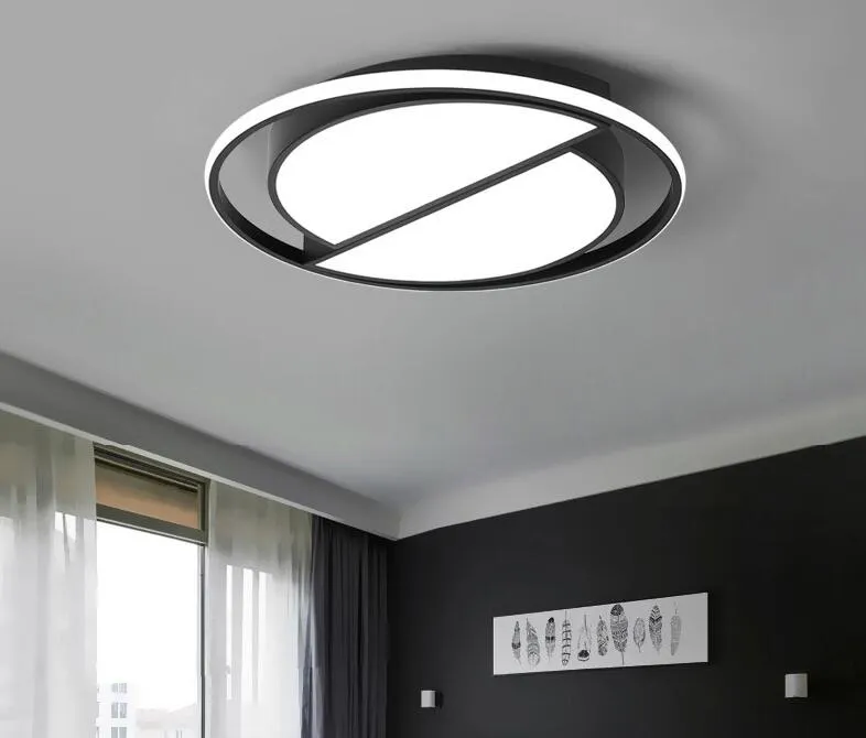 Dimmable Led Ceiling Lamp Modern Black Ceiling Light Round Living Room Kitchen Light Fixtures Indoor Lighting Ceiling252G