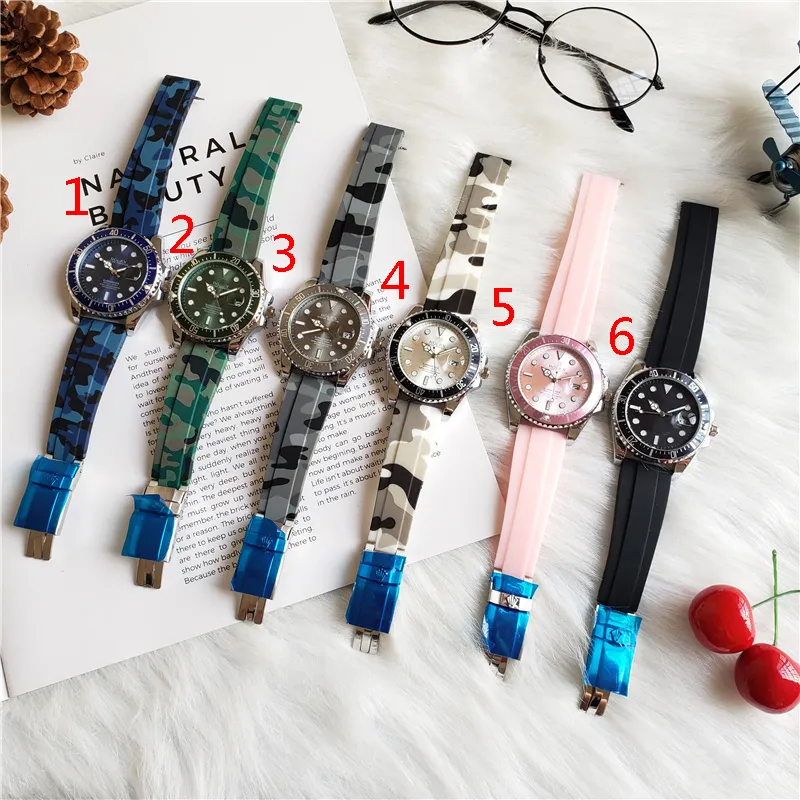 Relógio masculino com pulseira de borracha 40mm 116660 quartzo negócios casual mar relógio masculino com boa qualidade top lls179p