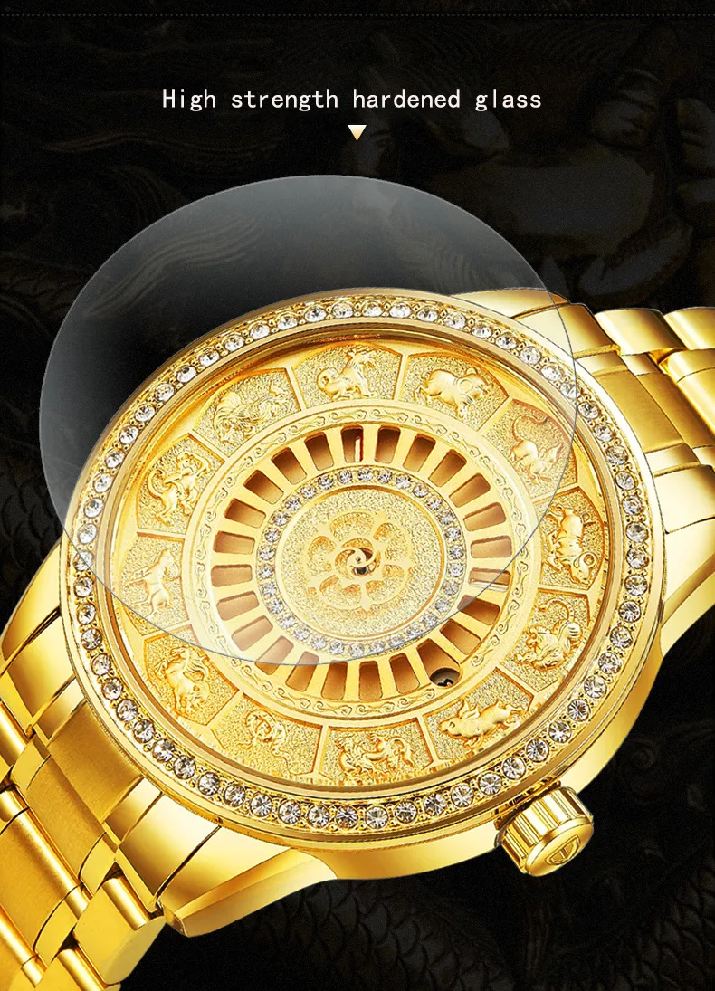 سحر Golden Diamonds Watches Men Full Steel Fashion Desump