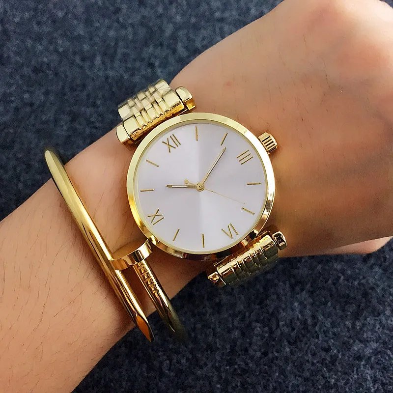 Fashion Popular Casual Top Brand Women Lady Girl watch Steel Metal band Quartz Wrist watches A01271q