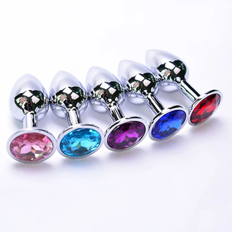 Stainless Steel Metal Anal Plug Booty Beads Stainless Steel+Crystal Jewelry Sex Toys Adult Products Butt Plug For Women Man