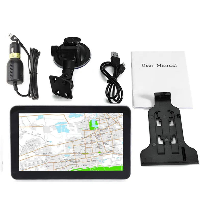 HD 7 pouces Auto Voiture GPS Navigation Truck Navigator AVIN Bluetooth Appels Mains Libres Transmetteur FM Gratuit 8GB 3D Cartes