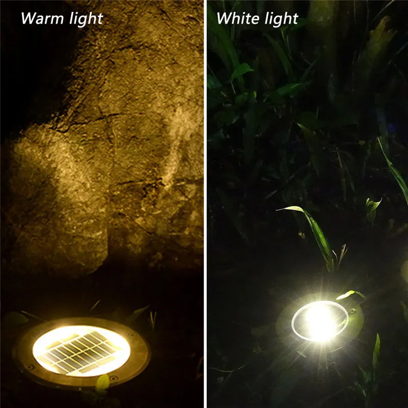 Solar Powered 8 LED Lighting Buried Ground Underground Light for Outdoor Path Garden Lawn Landscape Decoration Lamp