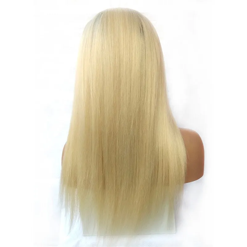 Brazilian Ombre Pre Plucked Lace Front Human Hair Wigs 150% Density Brazilian 1B/613 Honey Blonde Straight Lace Front Wigs With Baby Hair