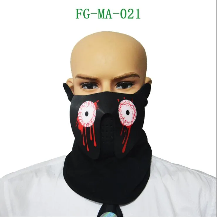Jeebel LED Masks Clothing Big Terror Masks Cold Light Helmet Fire Festival Party Glowing Dance Steady Voice-activated Music Mask342C