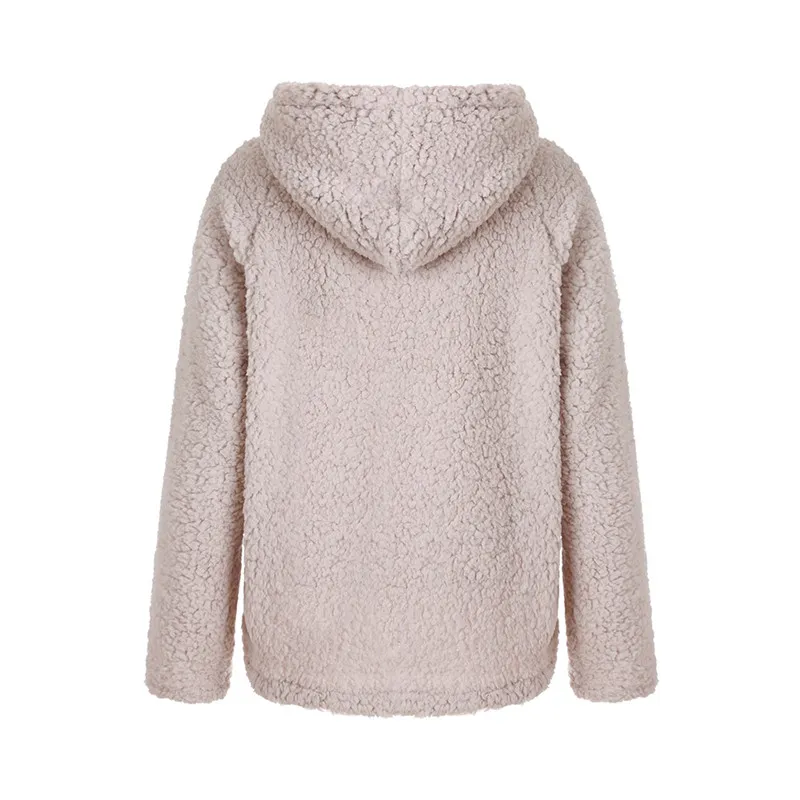 Kvinnor Sherpa Hooded Sweater Fleece Pullover Cashmere Causal Sweatshirts Outwear Hooded Pullover Autumn Winter Keep Warm Coat Stree6440500