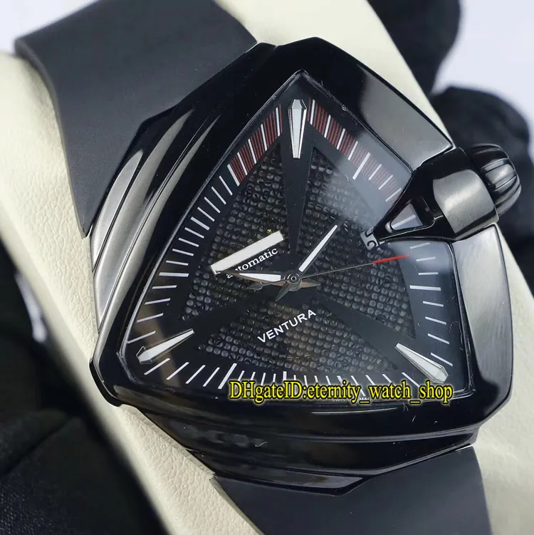 Nouvelle édition de luxe H24615331 Ventura XXL automatique cadran en maille noire boîtier en acier inoxydable 316L montre pour homme bracelet en caoutchouc Sport Wa221S