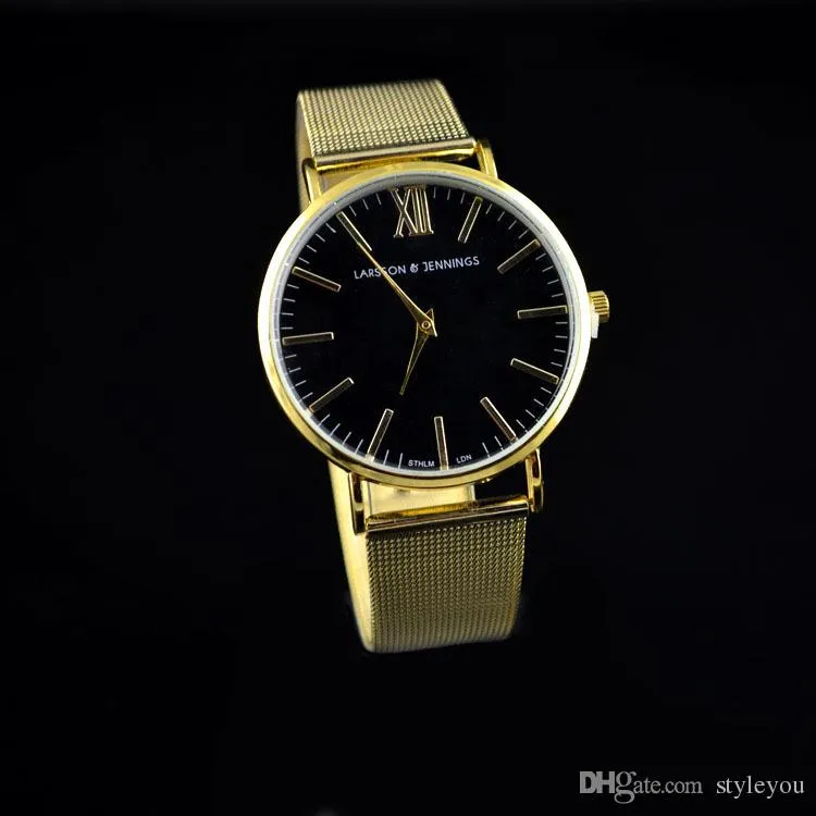 Watch marka mody Larsson i Jennings Watches for Men Famous Montre Quartz Watch Pasp ze stali nierdzewnej