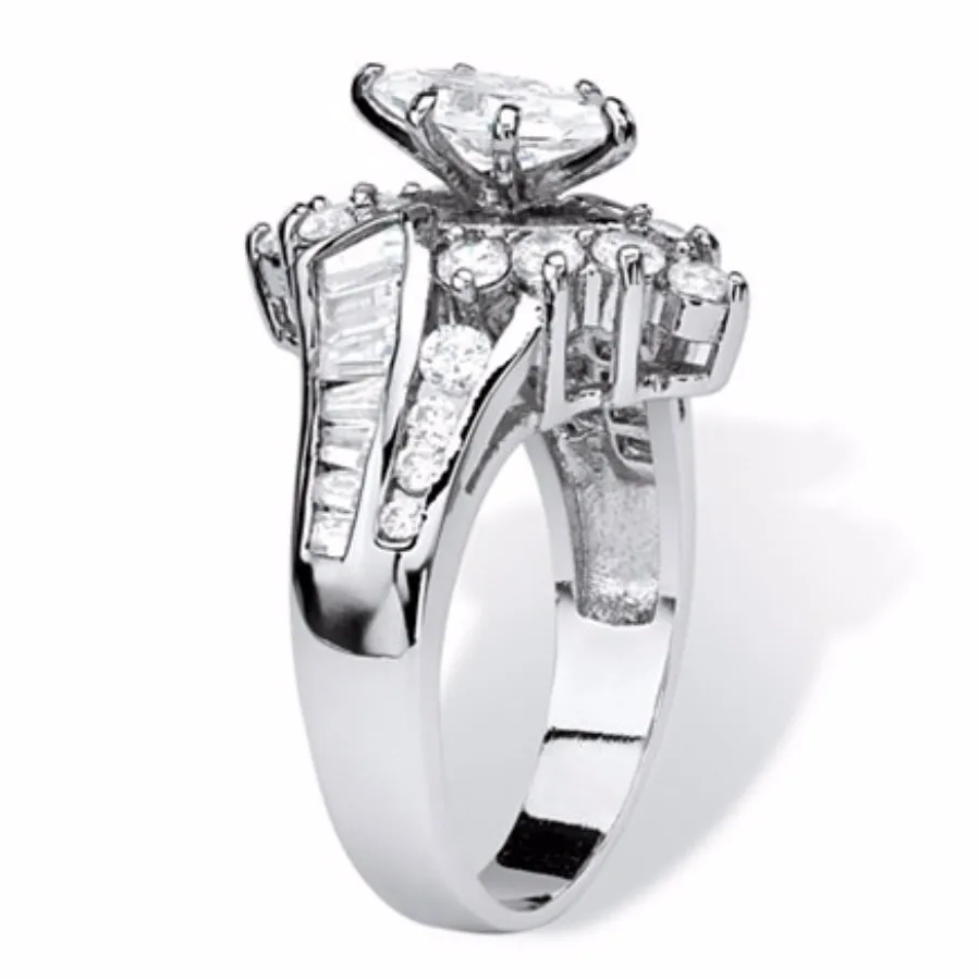 18K gouden ring luxe witte saffier tweekleurige 925 sterling zilveren diamanten partij bruidsverlovingstrouwring ringen maat 6-132764