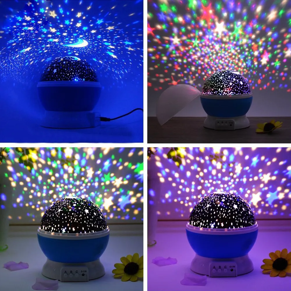 Lightme Stars Starry Sky LED Night Light Projector Moon Lamp Battery USB Kids Gifts Children Bedroom Lamp Projection Lamp Z20 G246b