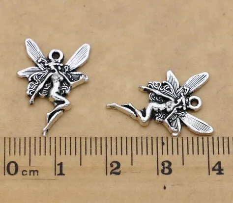 200 pièces alliage ange fée breloques Antique argent pendentif à breloques pour collier fabrication de bijoux résultats 21x15mm221S