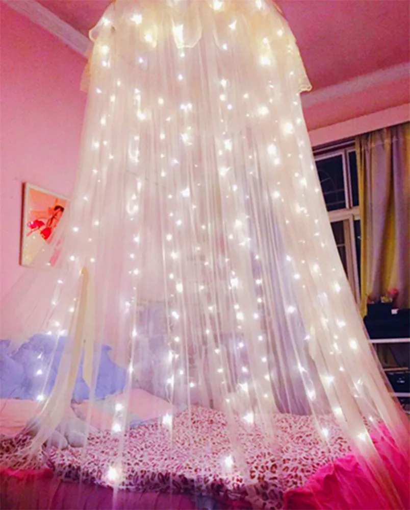 3x3m utomhusanslutningsbar LED -sträng gardin lätt fairy jul ljus girland vattentät trädgård parti bröllop fairy light ac 110319s
