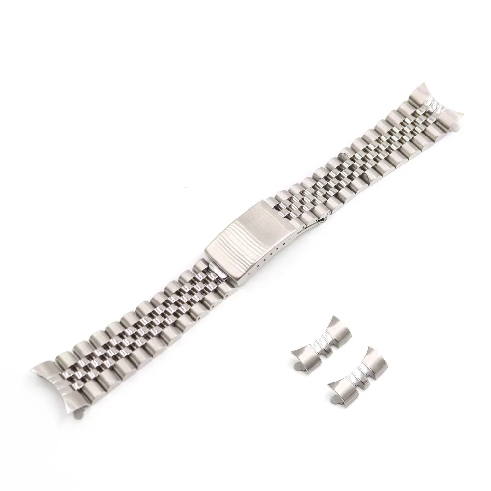 19 20mm مجوفة كاملة منحنية الروابط الصلبة الصلبة الاستبدال حزام شريط القديم نمط اليوبيل Datejust293a