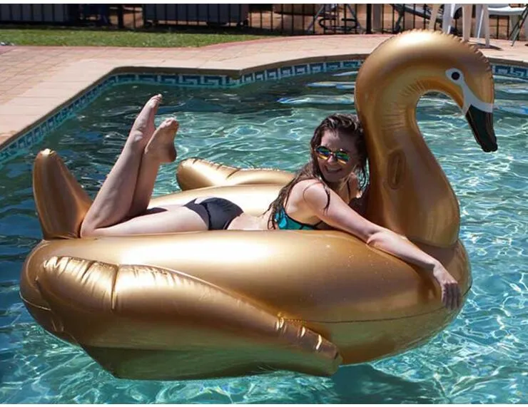 Novo flamingo inflável flutua brinquedos de piscina para crianças e adultos cisne flutuadores infláveis anel de natação raft190w