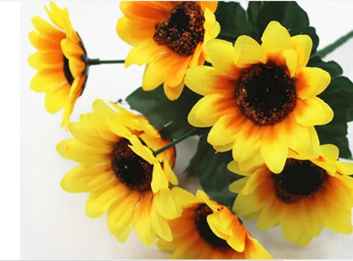 Wedding background sunflower decoration prop simulation flower 7 small sunflower sunflower246h