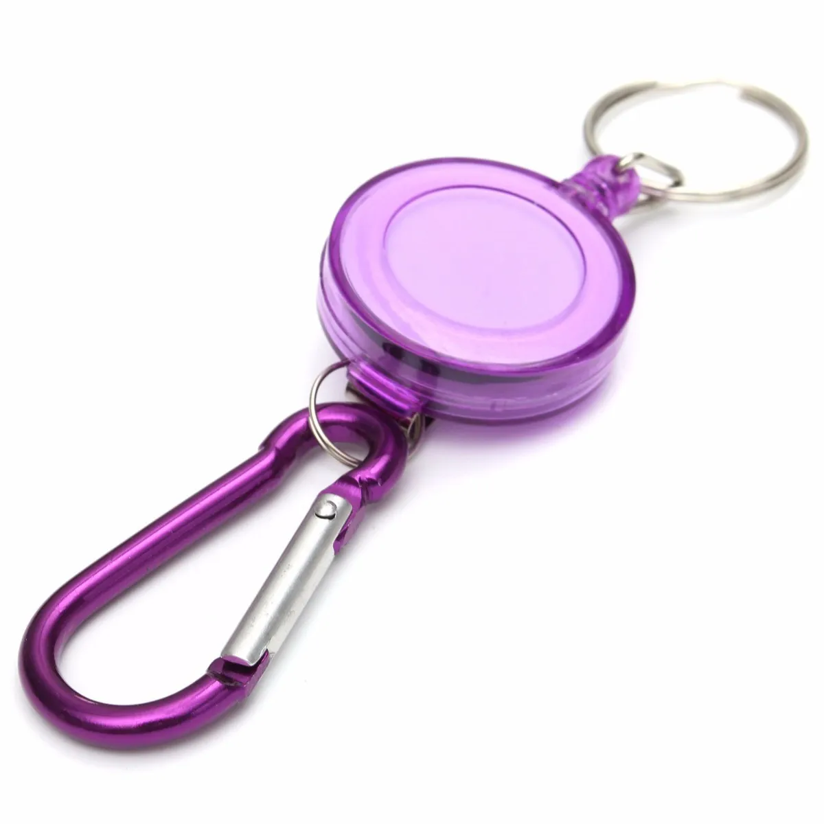 100 pièces bobine rétractable recul ID porte-clés Badge lanière nom étiquette clé porte-carte Clips de ceinture keyring349d