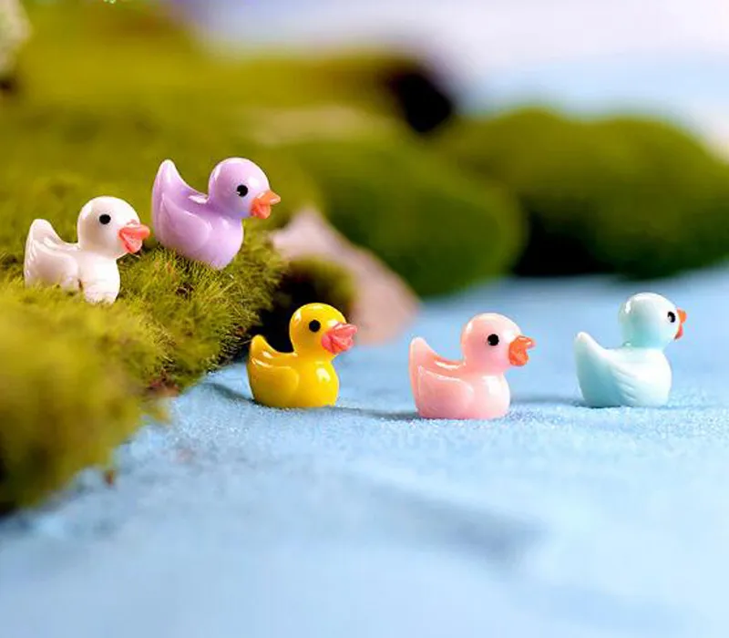 / mignon canards miniatures PVC figurines d'animaux figurines micro paysage mini figurine maison de poupée fée jardin decor206b