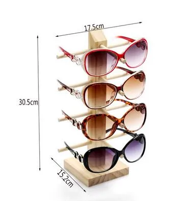 Novo óculos de sol óculos de madeira expositores prateleira óculos exibição suporte óculos de sol quadros rack nove tamanhos pode choos327u