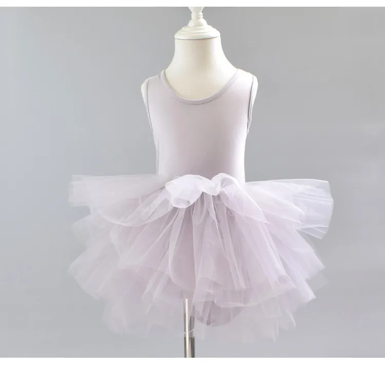 Baby Girls Leotard dancewear Ballet Tutu Gauze Skirt Bodysuit Kids Girls Bubble Performance Cotton Summer Dance Dress 2-9 years