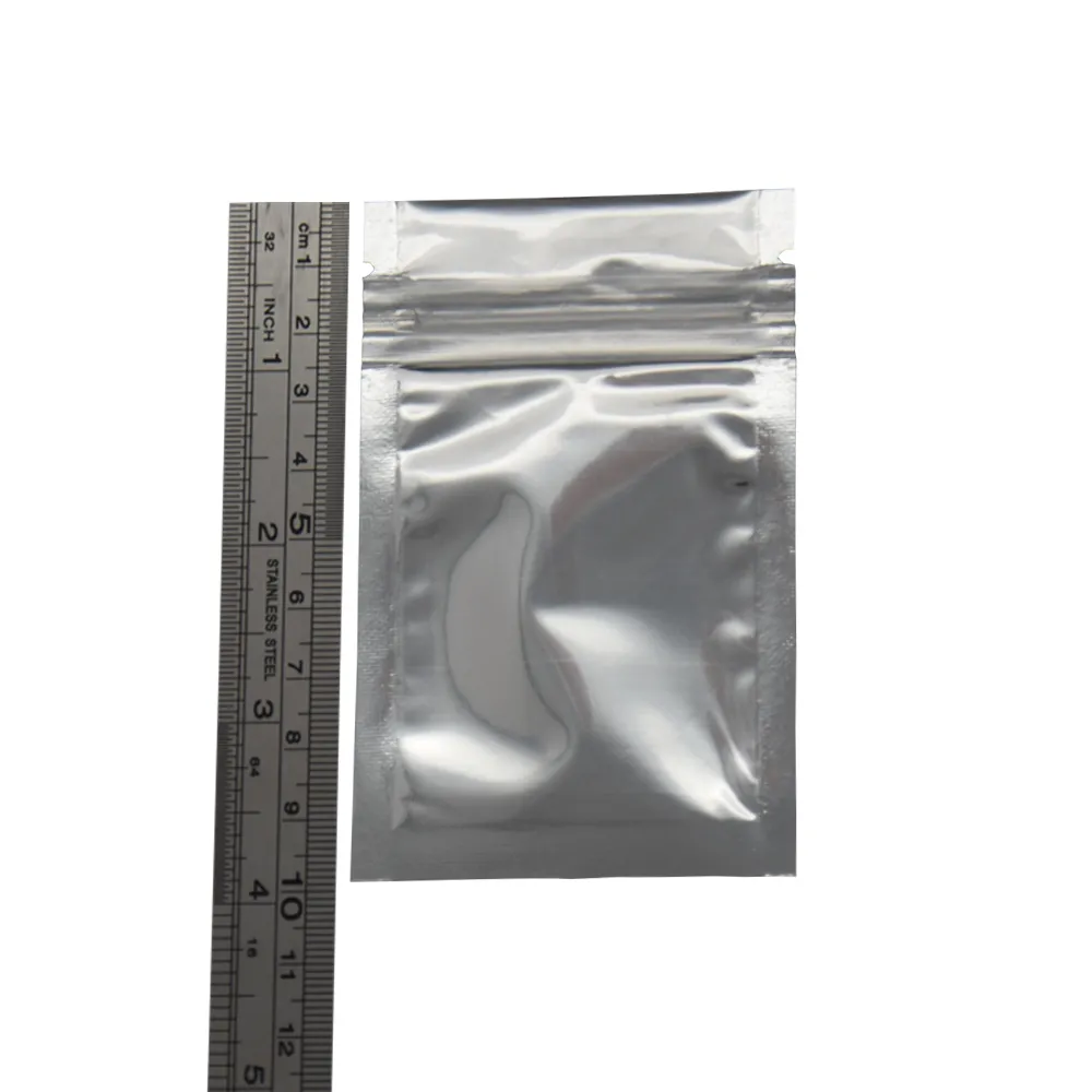 6x10cm Kleine Aluminiumfolie / Clear Resealable Ventil Reißverschluss Plastiktasche Kleinverpackung Verpackung Beutel mit Reißverschluss-Verschluss-Beutel-Beutel PE-Beutel