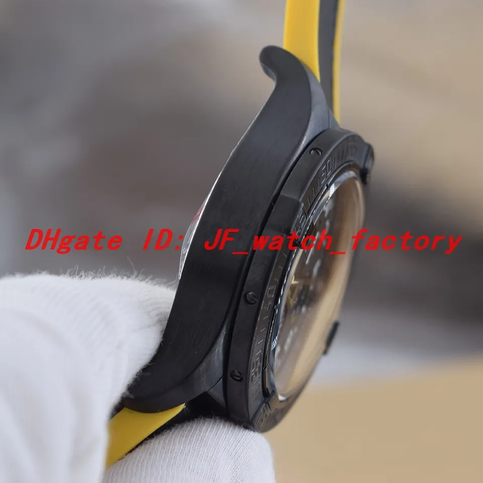 montre Quartz movement Chronograph PVD black steel case Rubber strap folding buckle 1884 B Men watch2606
