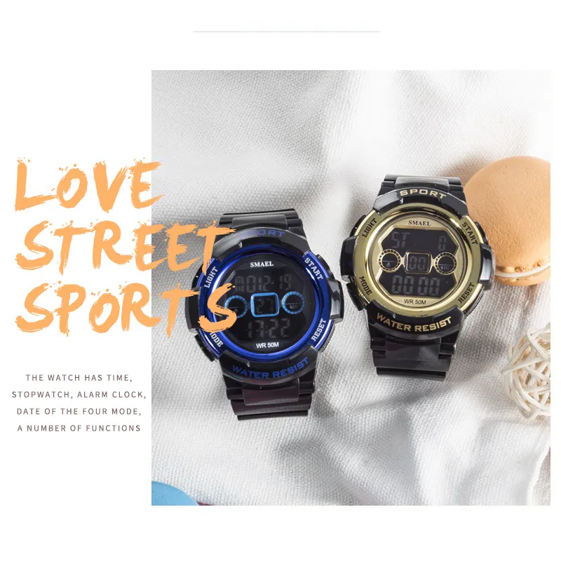 Smael Watchesデジタルスポーツ女性ファッション腕時計