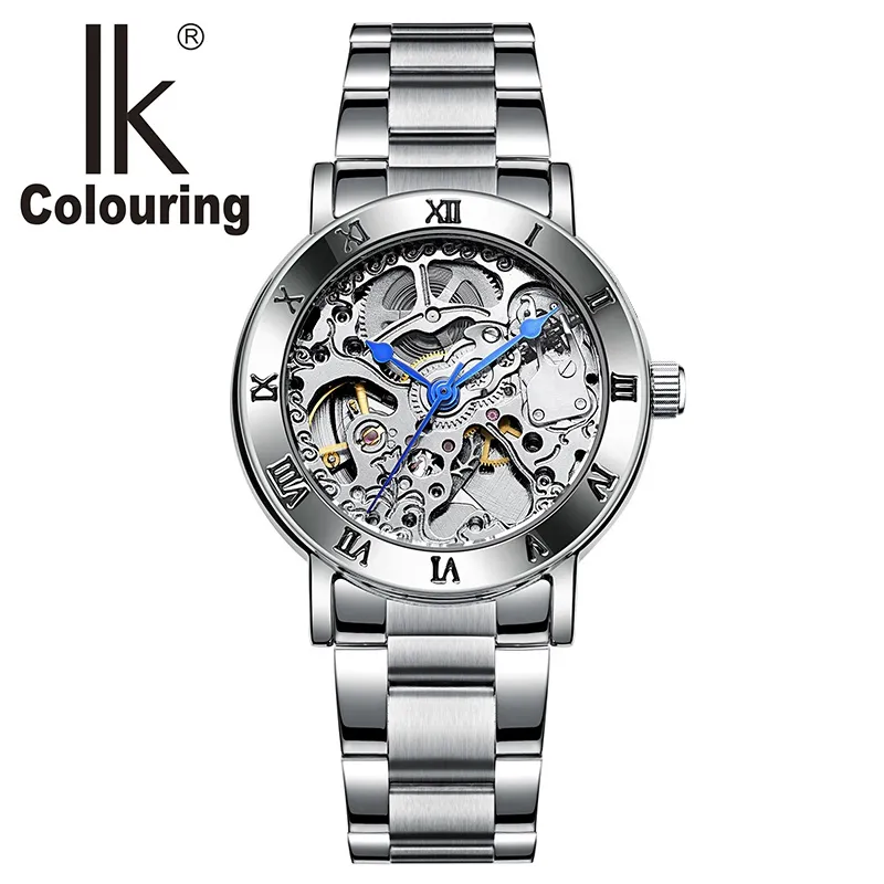 IK 2019 New Fashion Automatic Mechanical Women Watch Hollow Skeleton Full Steel Ol Lady Watch Women Montre Femme Orologio Donna254Q