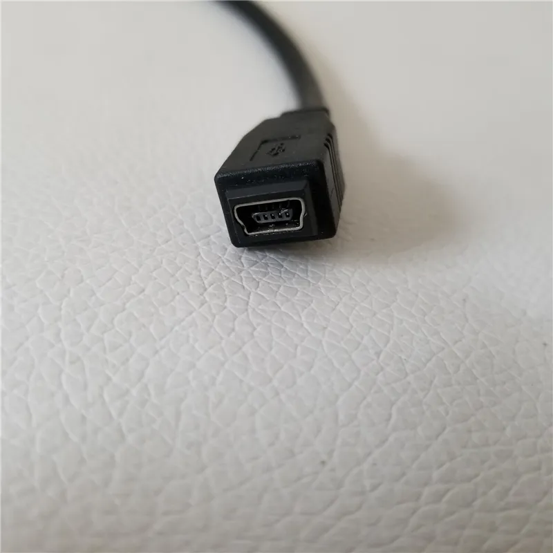 90 Degrés Mini USB Angle Gauche Mâle vers Mini USB Femelle Adaptateur Câble de Données pour MP4 Téléphone PSP 25cm Noir