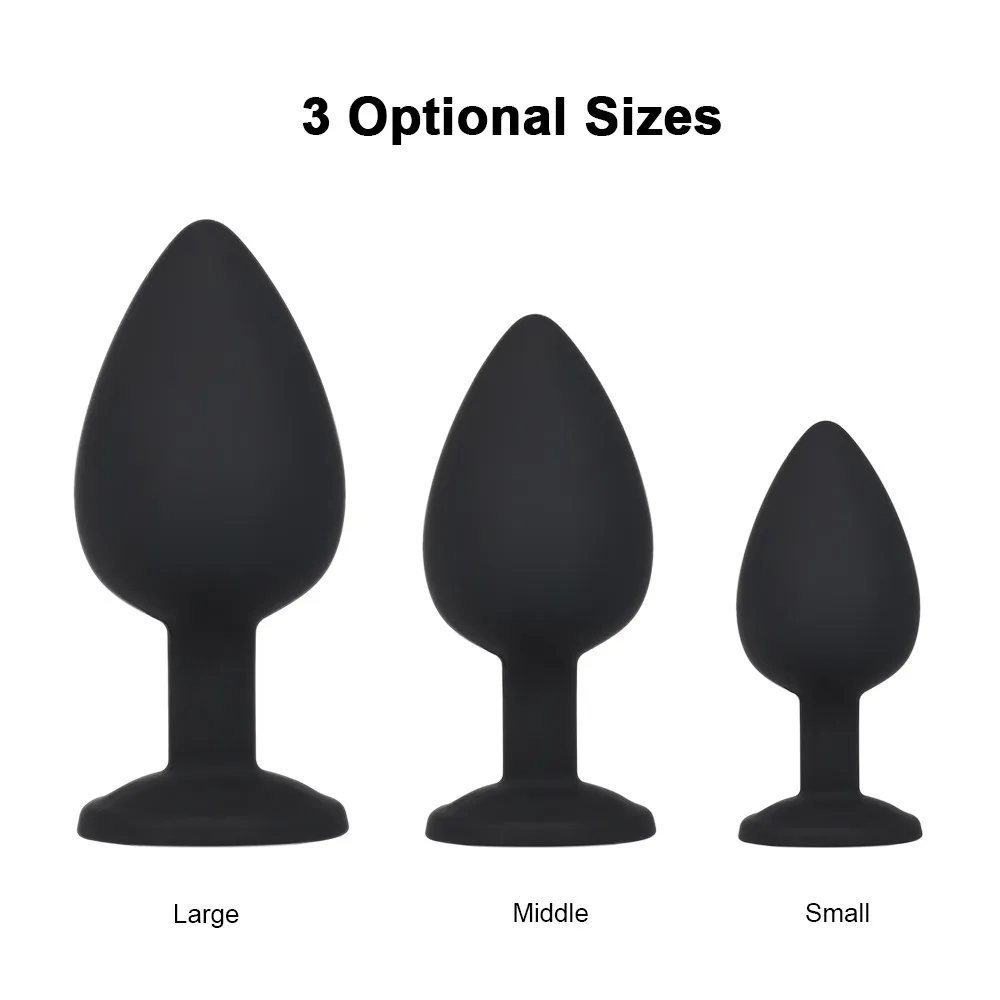 Silicone Anal Plug Prostate Massager Rhinestone Big Size Butt Plug Erotic Sex Toys For Men Woman Adult Anal Tube S M L S9245356181