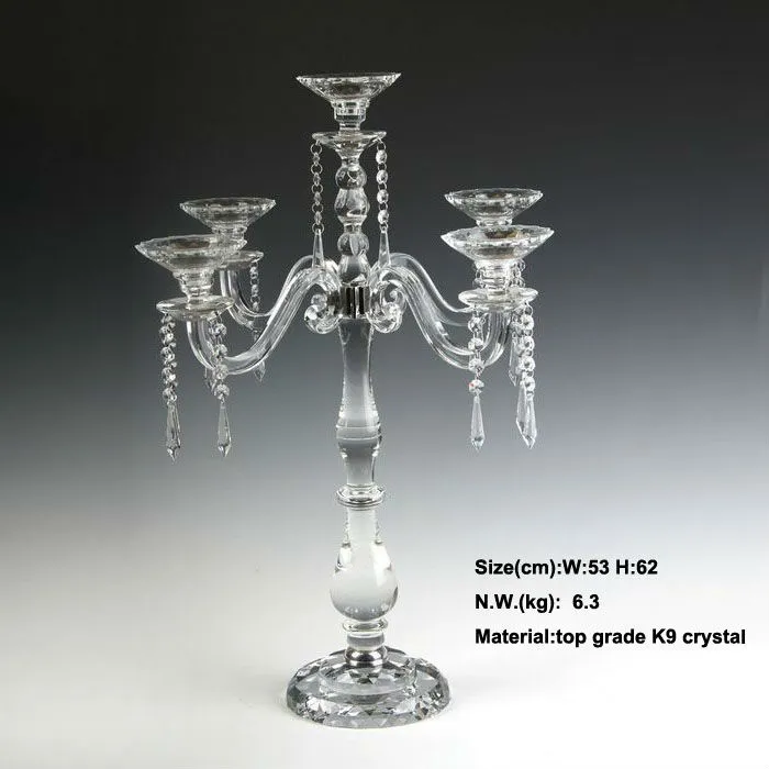 수제 5ARMS Crystal Candle Holder 제조 Candelabra Centerpieces303c