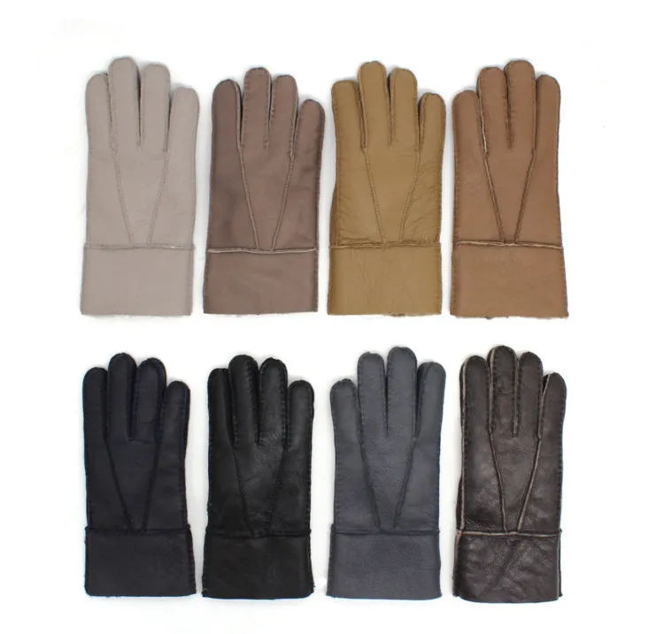 Classic men new 100% leather gloves high quality wool gloves in multiple colors 243q