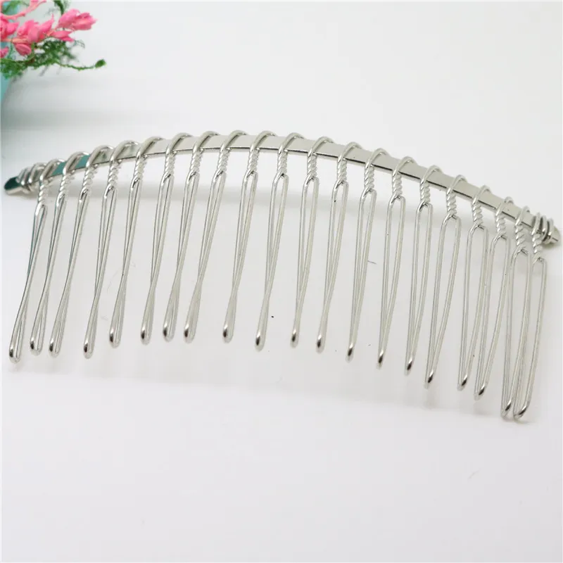 50st Black Gold Silver 20 tänder bröllop Bridal Diy Wire Metal Hair Comb Clips Hårfynd Tillbehör246Y