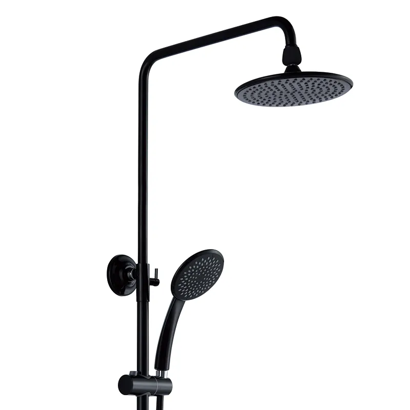 Discount Luxury Exposed Black Rain Shower Solid Brass Shower Mixer
