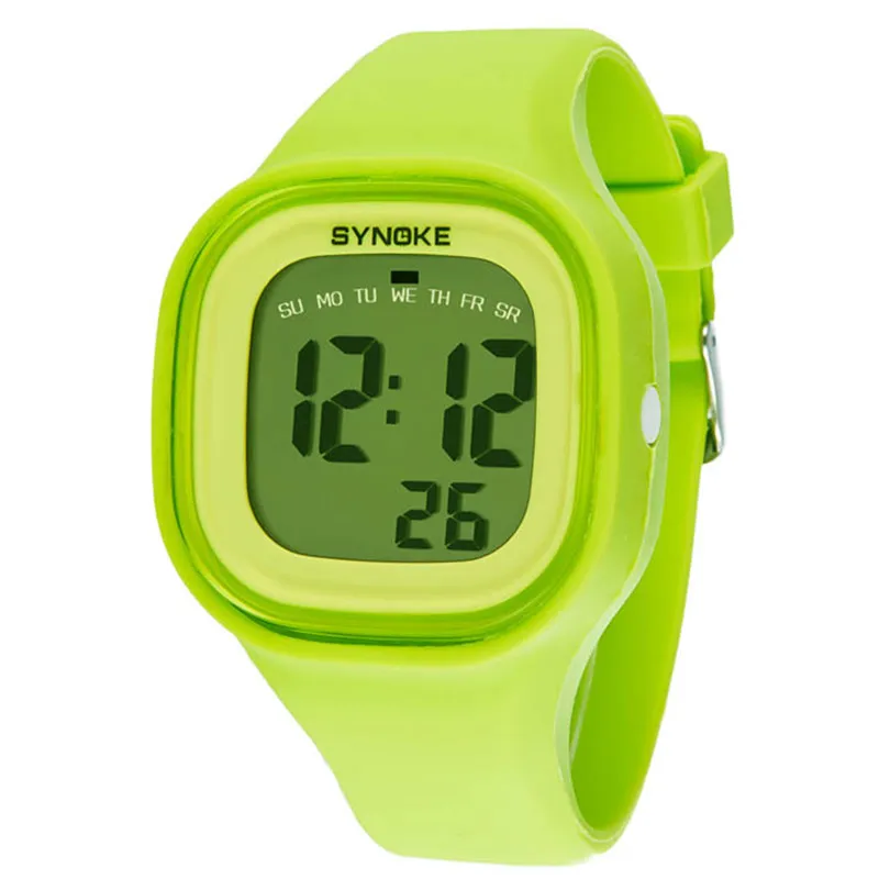 Montre-bracelet de Sport numérique unisexe en Silicone, lumière LED, pour enfants, femmes, filles, hommes et garçons, lumière colorée, natation, étanche, 2301