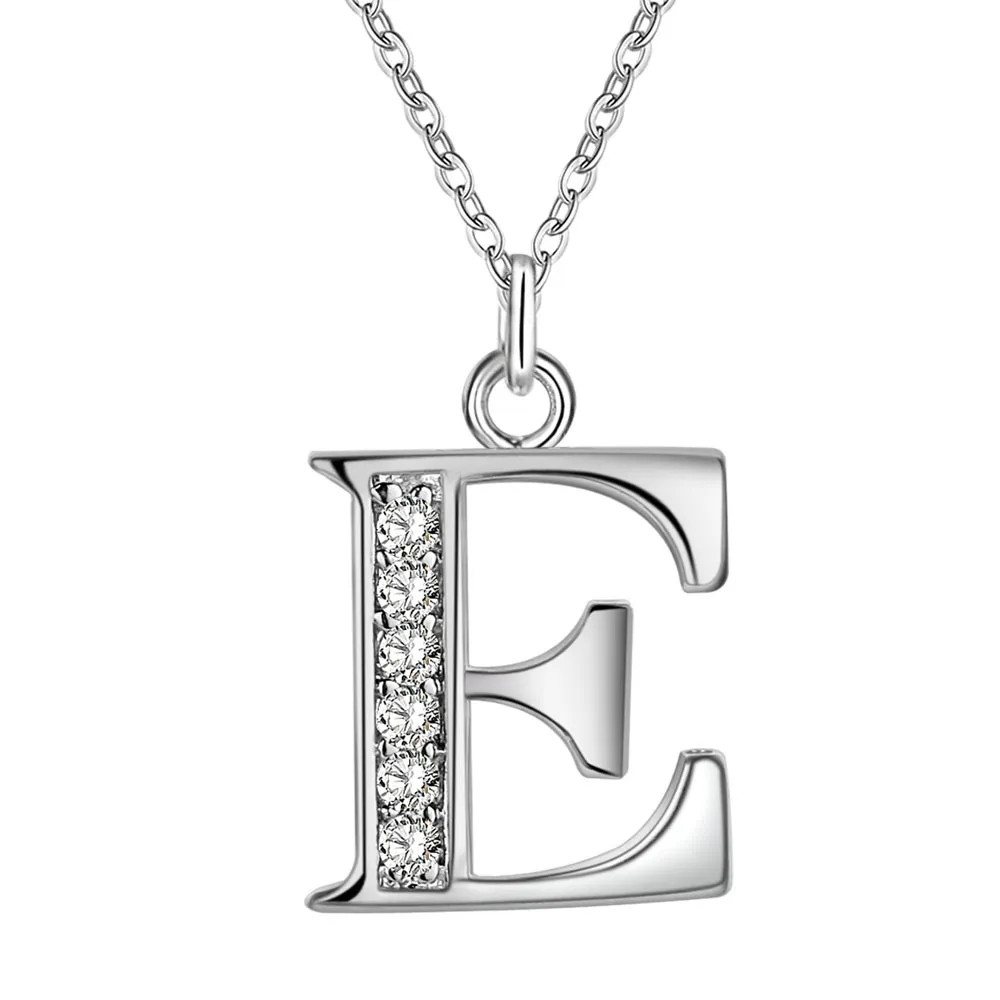 mode hoge kwaliteit 925 zilver 26 stuks brief met diamanten ketting 925 zilveren ketting Valentijnsdag holiday263v