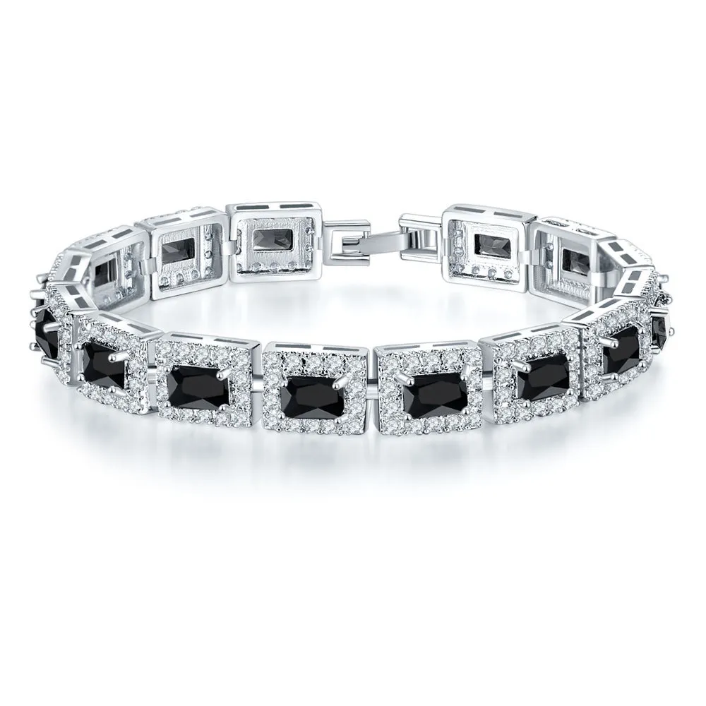 Vecalon amoureux Bracelet princesse coupe 5A Mutil Zircon Cz or blanc rempli cristal fête mariage Bracelets pour femme Jewelry242J